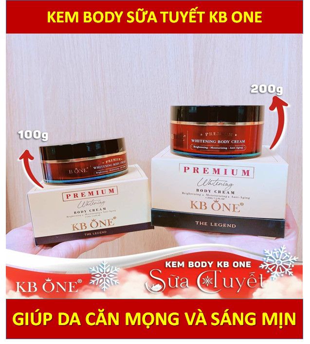 ( Hàng chính hãng + tặng kèm quà HOT ) Kem Body sữa tuyết KB ONE , bí quyết của làn da tươi mịn và trắng sáng rực rỡ.
