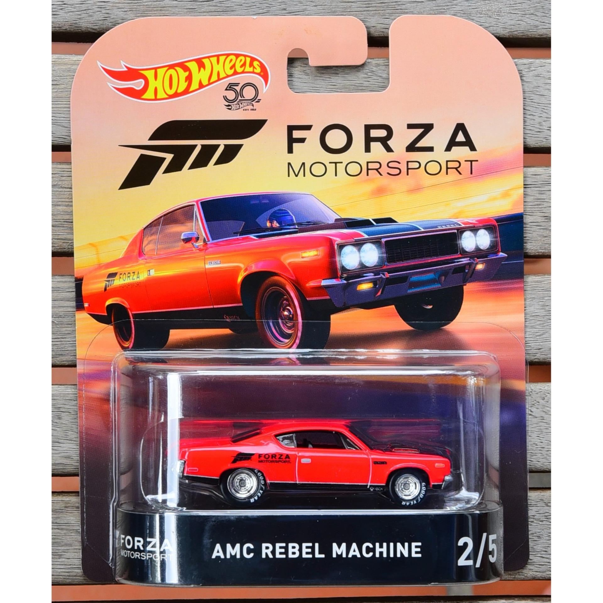 Xe ô tô mô hình tỉ lệ 1:64 Hot Wheels bánh cao su Forza Motorsport AMC Rebel Machine 2/5