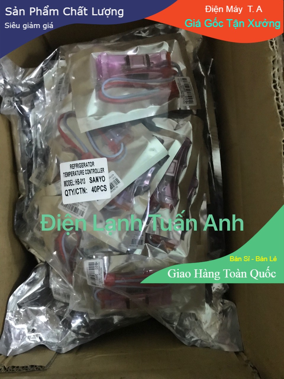 Combo 40 con cảm biến âm tủ lạnh sanyo chính hãng /sò lạnh sanyo /rơ le nhiệt /rơ le xả đá sanyo