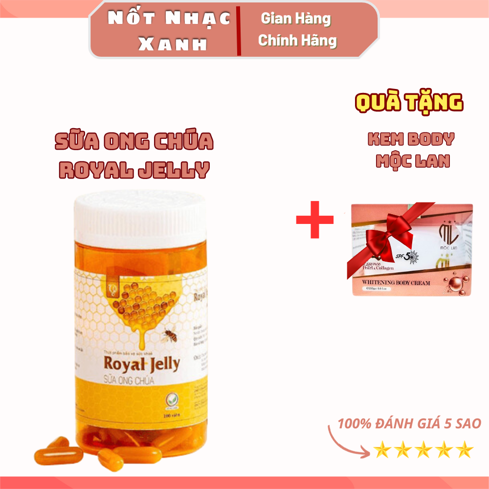 Viên sữa ong chúa Schon Royal Jelly , đẹp da từ bên trong - Hộp 100 Viên + tặng kem body