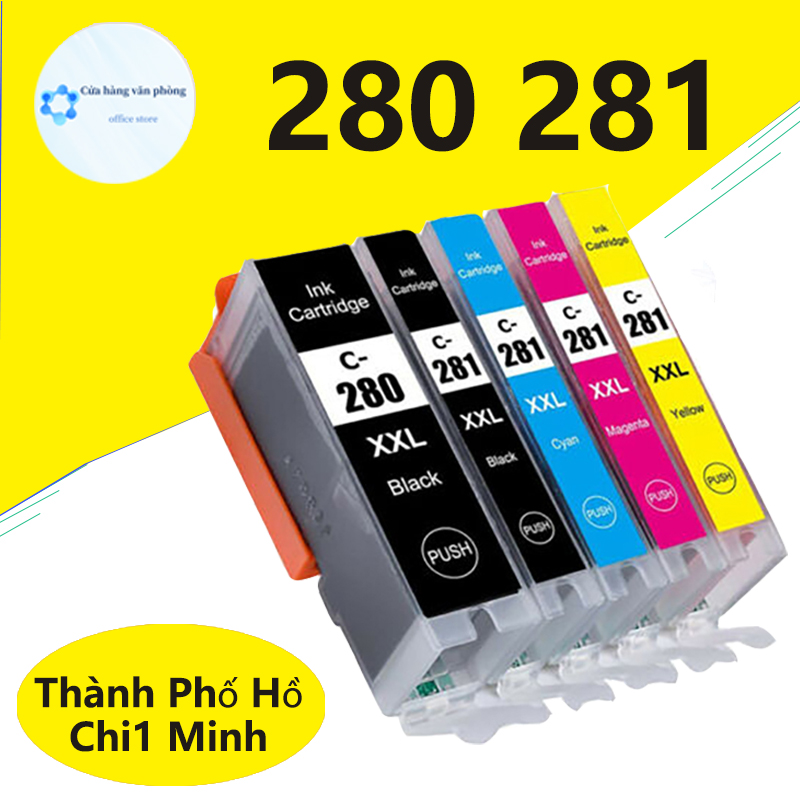 Hộp mực in Canon pgi 280 cli 281 pgi 280 cli 281 cho Canon PIXMA TR7520 TR8520 TS6120 TS8120 TS9120 TS8220 TS6220 TS9520 TS9521C