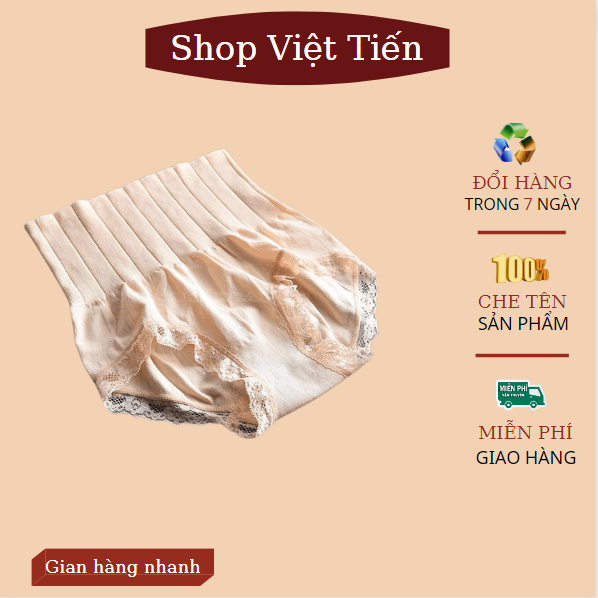 Quần lót nữ gen bụng Munafie xuất nhật chất cotton viền ren mềm mại,tinh tế,không hằn vết lằn trên da hay lộ viền,quần được thiết kế liền khối,không có đường may hai bên sườn freesize 45-65kg VT-73 Việt Tiến