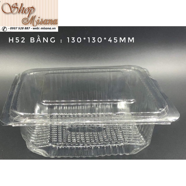 Set 100 HỘP NHỰA H52 NẮP BẰNG 10 CM, CAO 5 CM