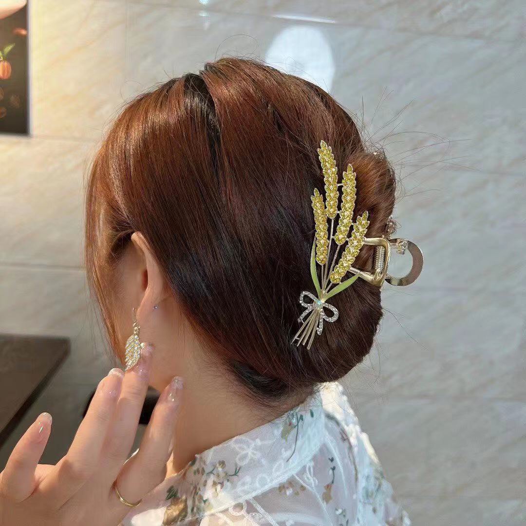Kẹp tóc kim loại hàn quốc bông lúa mì sang chảnh hottrend na0067