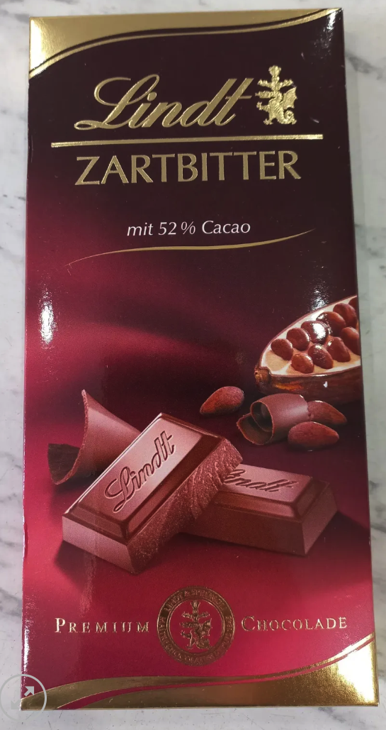 Socola Đắng. Zartbitter 52% Cacao. Best before : 08/2026