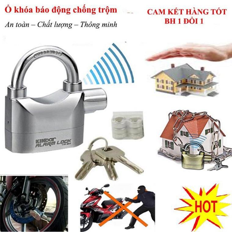 Khóa Chống Trộm Có Còi Báo Động, Mua Ngay Ổ Khóa Báo Động Chống Trộm Thông Minh, Khóa chống trộm nhà cửa, khóa chống trộm xe máy, Khóa chống trộm Cao cấp Chất Liệu Thép Inox Chống Cắt, Còi Hú To
