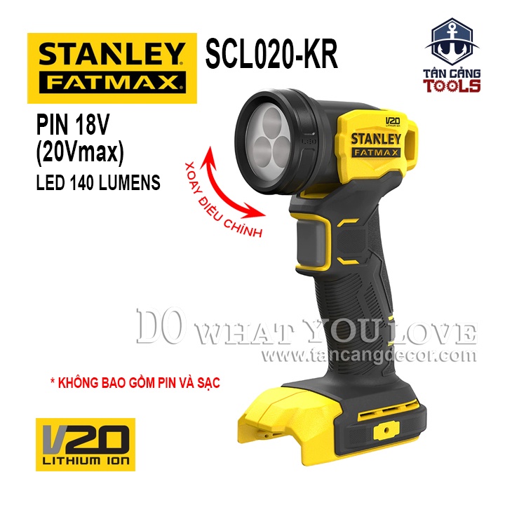 Đèn pin dùng pin 20v stanley fatmax scl020-kr