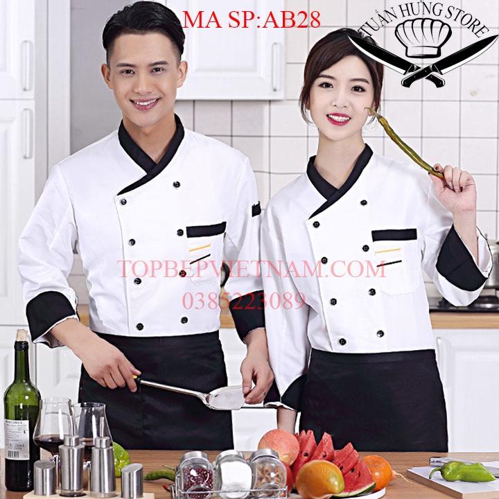 áo đầu bếp,đồng phục bếp cao cấp ab28