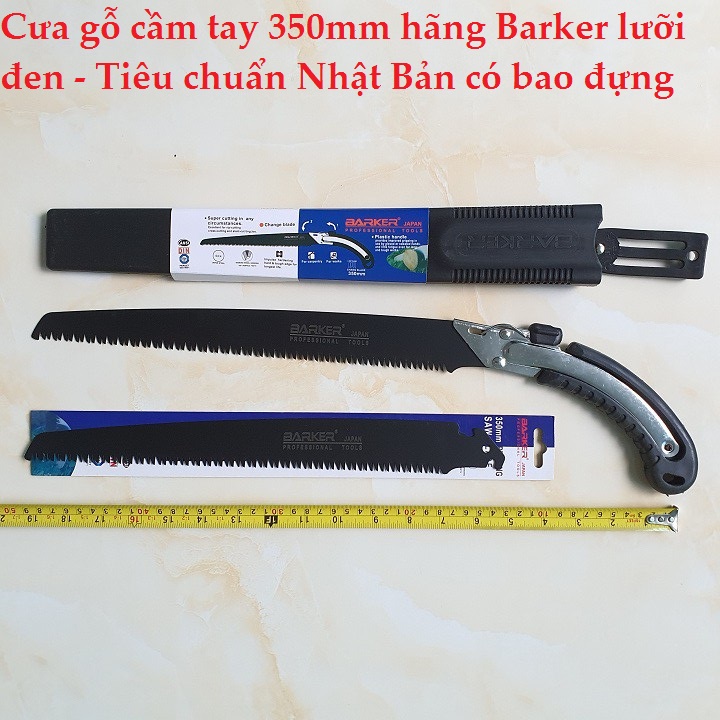 Cưa gỗ cầm tay 350mm hãng Barker lưỡi đen - Tiêu chuẩn Nhật Bản có bao đựng