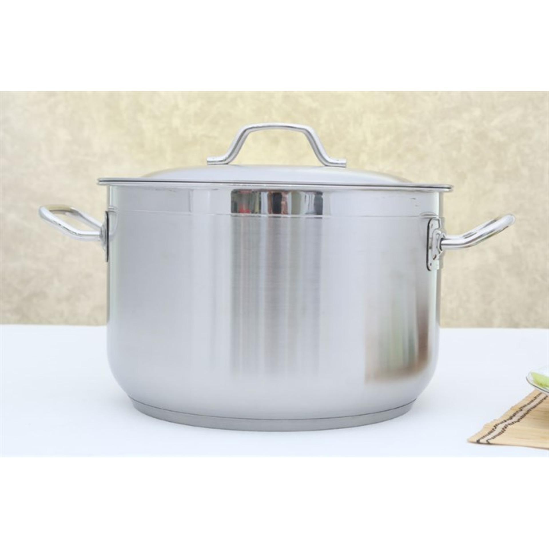 Nồi luộc gà inox 430 bếp từ 3 đáy Fivestar Standard nắp inox 28cm.tặng 1 vá canh inox