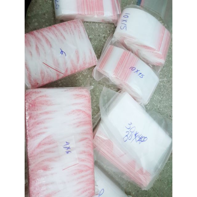 [HCM][Sale khủng] 1kg túi zip chỉ đỏ trong suốt nhỏ lớn đựng thực phẩm đồ dùng cafe thức ăn khô gà các loại hạt bánh mức kẹo ( zipper viền đỏ)