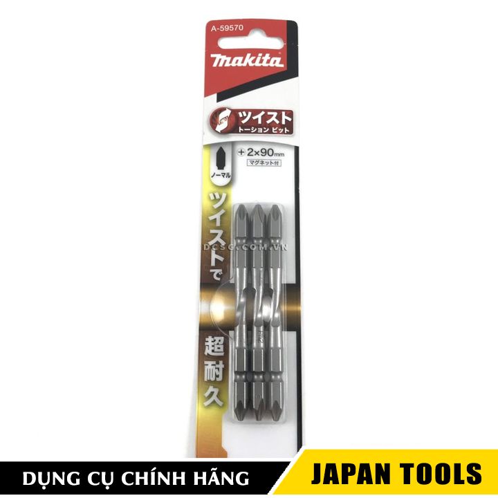 Mũi vít torsion bạc 2 đầu 1/4" ph2x90mm makita a-59570 | japan tools