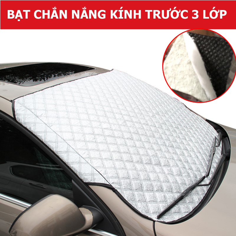 Tấm Chắn Chống Nắng Ô TÔ Loại 1 Cao Cấp Phản Quang, cách nhiệt kính trước cho xe ô tô dầy 3 lớp, 1 mặt tráng nhôm
