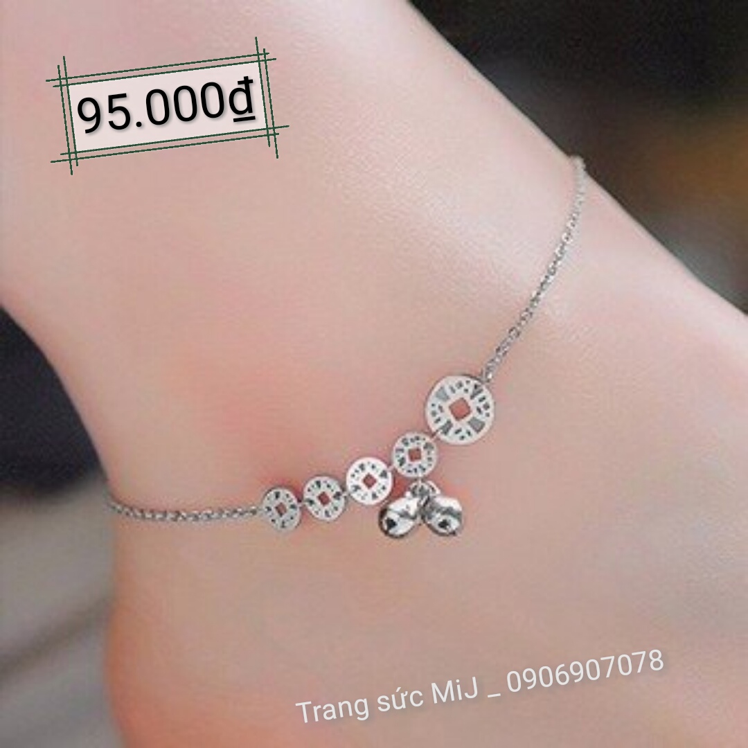 LẮC CHÂN TITAN 5 ĐỒNG TIỀN TRẮNG