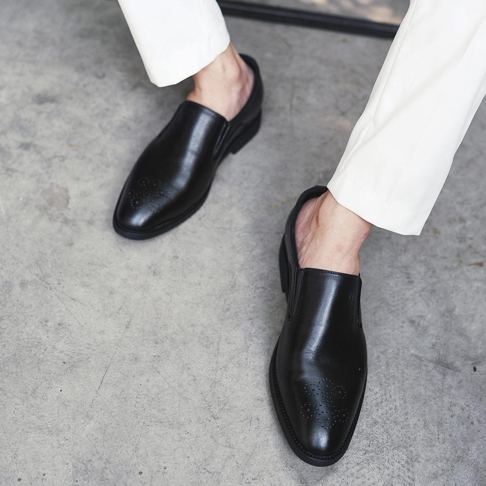 Giầy da nam công sở mẫu 2020 Giầy lười tăng chiều cao cho nam GLANCE GC037777