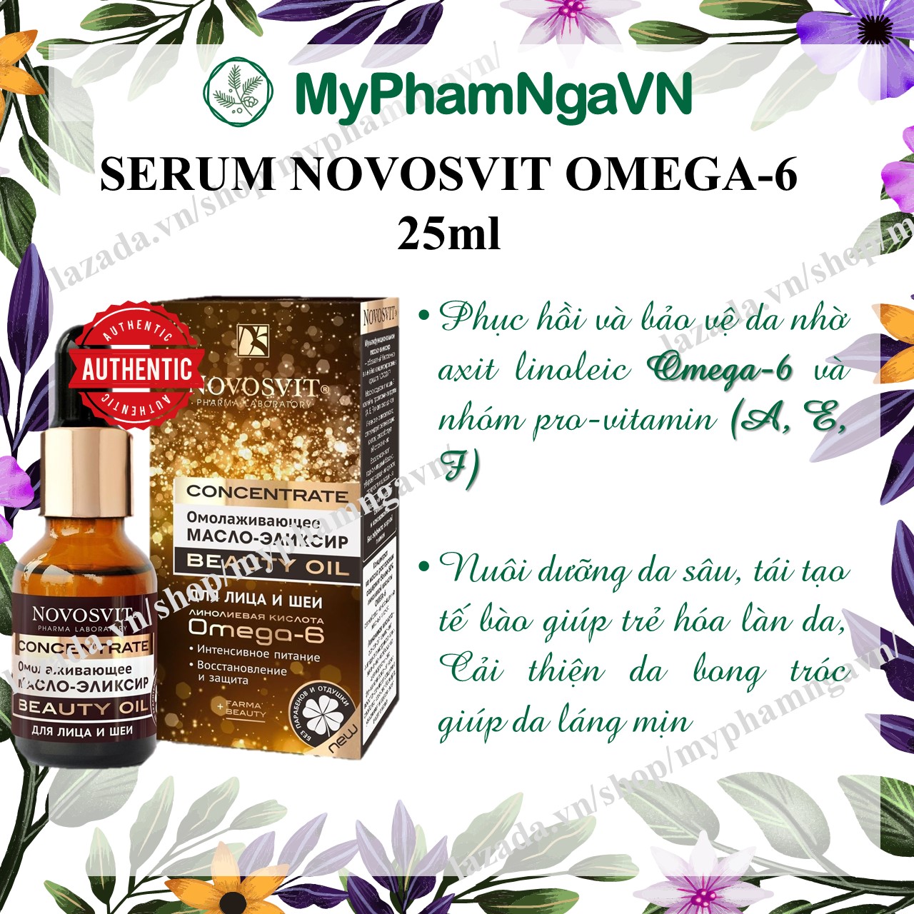 [HCM]Serum NOVOSVIT Tinh Dầu Elixir Bổ Sung Omega 6 Nuôi Dưỡng Da Chuyên Sâu 25ml