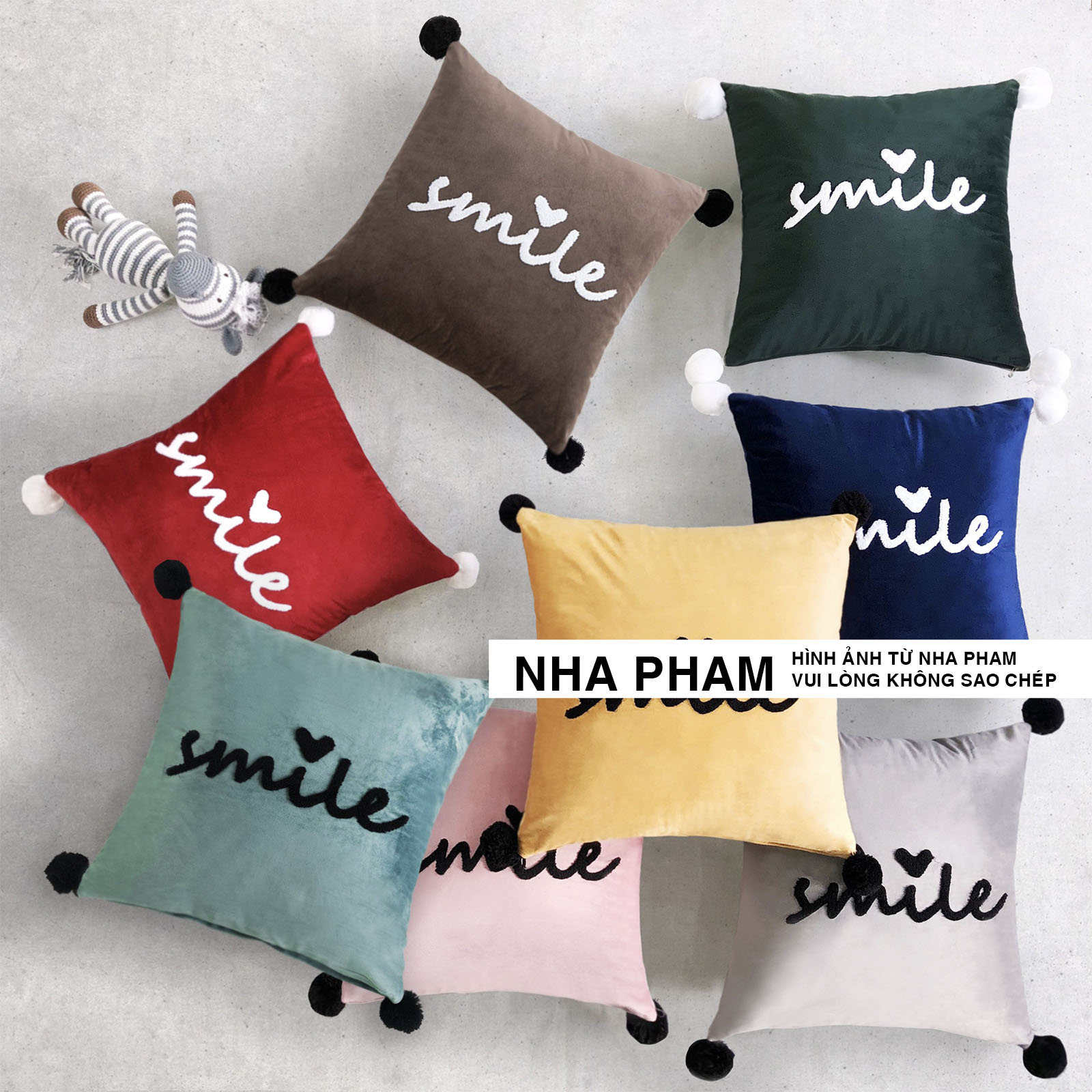 Gối Sofa Trang Trí SMILE PHAM (45cmx45cm)