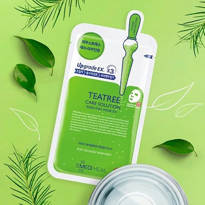 Mặt nạ giảm mụn Mediheal TeaTree Healing Solution Hàn Quốc - Mặt Nạ Dưỡng Da Đánh Bay Mụn Chiết Xuất Trà Xanh 25ml/miếng (Màu xanh lá)