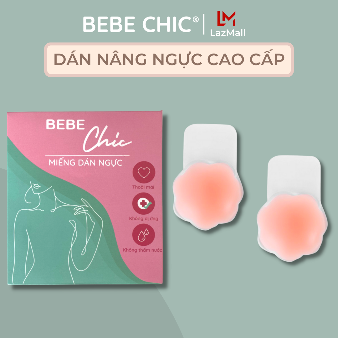 Cặp miếng dán nâng ngực silicone - dán ngực tái sử dụng bebechic