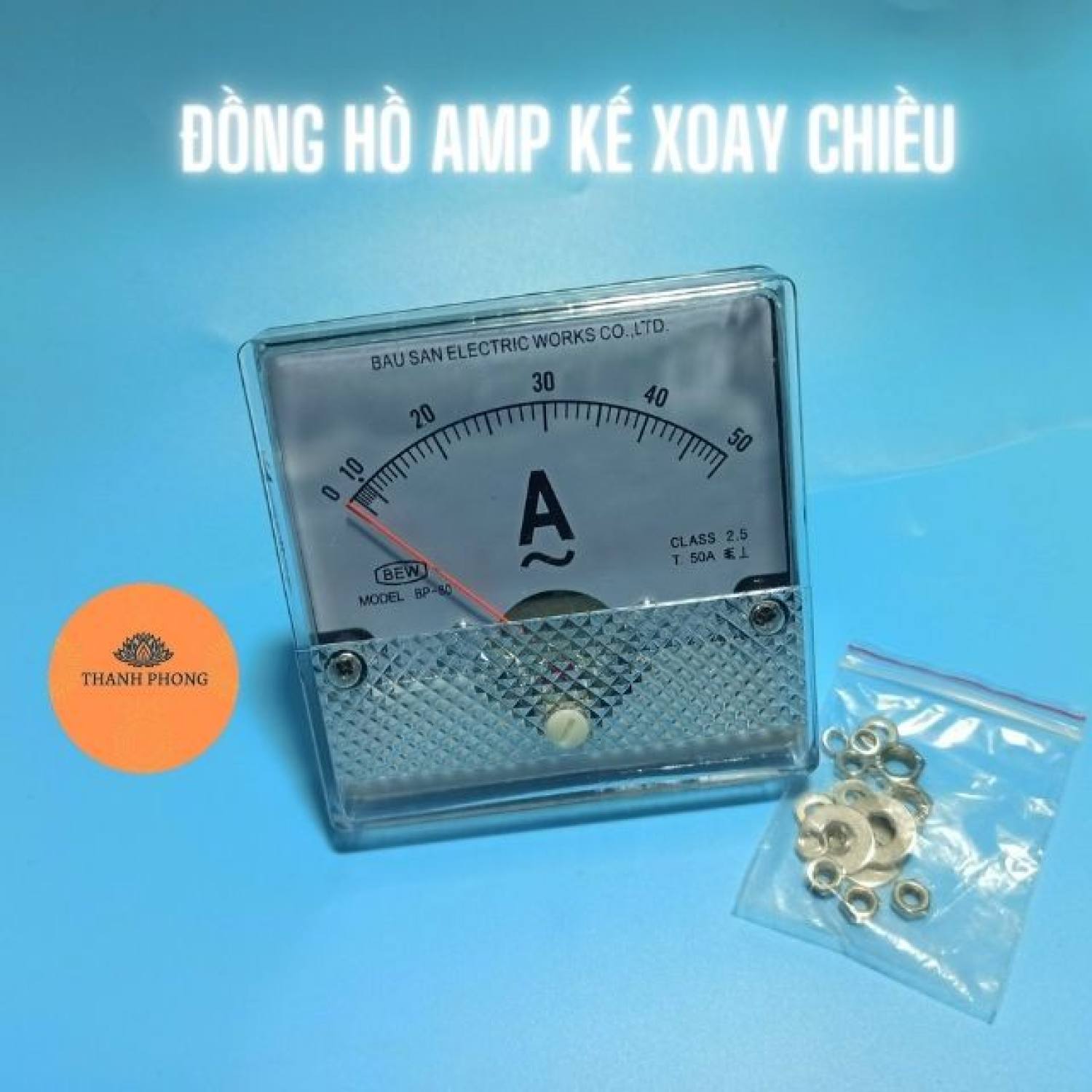 Đồng Hồ Ampe Kế Xoay Chiều Bew 8x8x3,5Cm