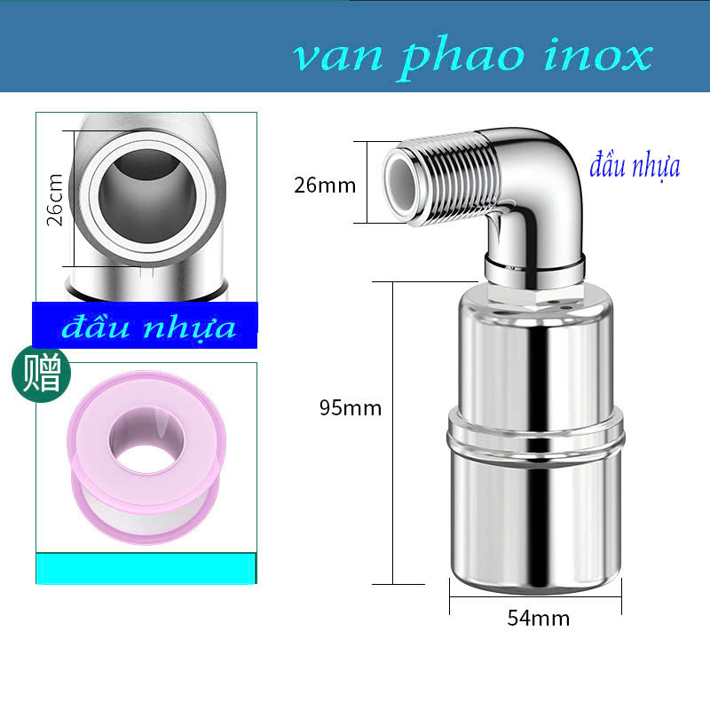 Phao Nước Chống Tràn Mini Tự Động, Van Cơ Nước Tự Ngắt Khi Đầy, Điều Chỉnh Mực Nước, Chất Liệu Inox 304 Bền Đẹp Không Gỉ. Phao cơ thông minh chống tràn tự động nhỏ gọn bền bỉ,van phao cơ đóng ngắt bằng áp lực nước