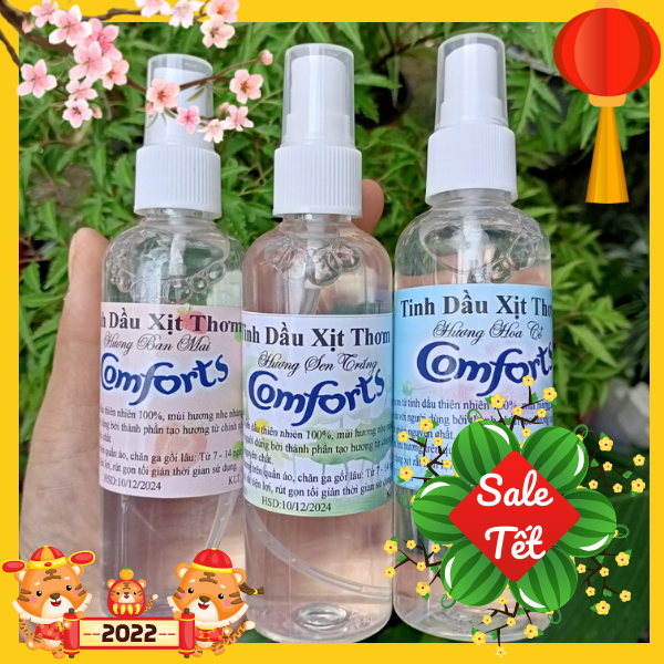 Tinh dầu Xịt thơm Comfort mùi Sen Trắng, thơm quần áo, phòng xe hơi, mùi dễ chịu cả ngày 100ml