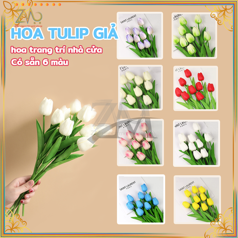 Hoa giả hoa tulip hoa tulip giả hoa tulip giả decor nhiều màu sắc trang trí xinh xắn, dùng để trang trí nội thất / tiệc