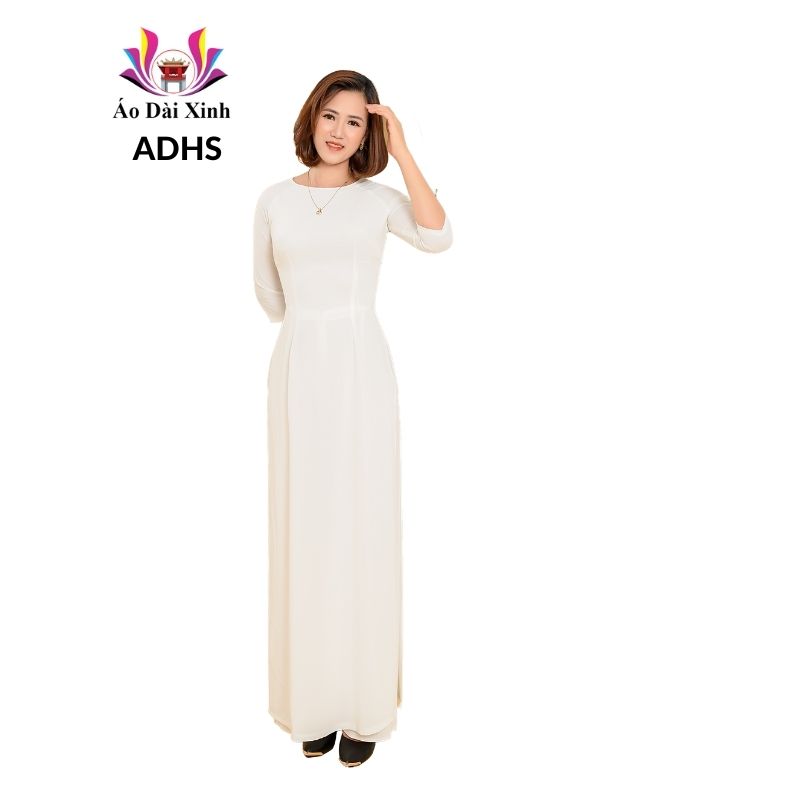 Bộ Áo dài học sinh Lụa nhật cổ tròn tay lỡ.