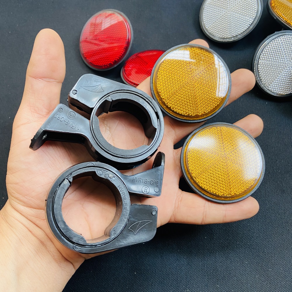 [CHUYÊN MẮT MÈO PHẢN QUANG] MẮT MÈO TRƯỚC TRÒN PHẢN QUANG KÈM BÁT GẮN CHO MỌI LOẠI XE CAO CẤP (MÀU VÀNG)