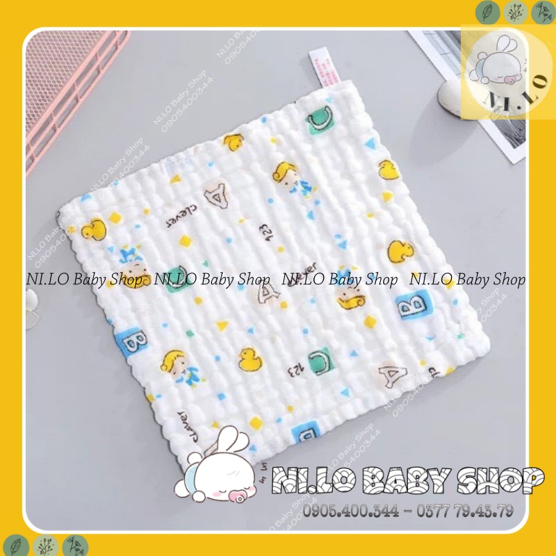 Khăn xô 6 lớp rửa mặt cho bé loại dày (28x28cm)