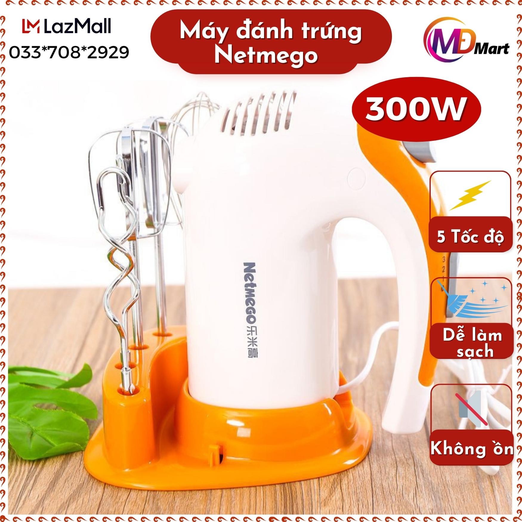 Máy đánh bột cầm tay, máy đánh trứng cầm tay netmego n38d 300w siêu nhanh chất lượng tốt, dễ sử dụng