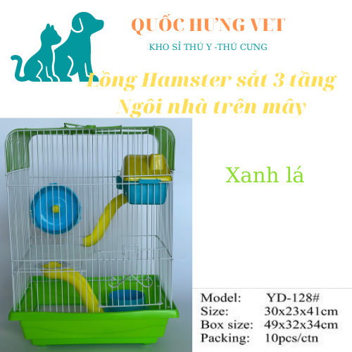 Lồng hamster sắt 3 tầng ngôi nhà trên mây - quốc hưng vet