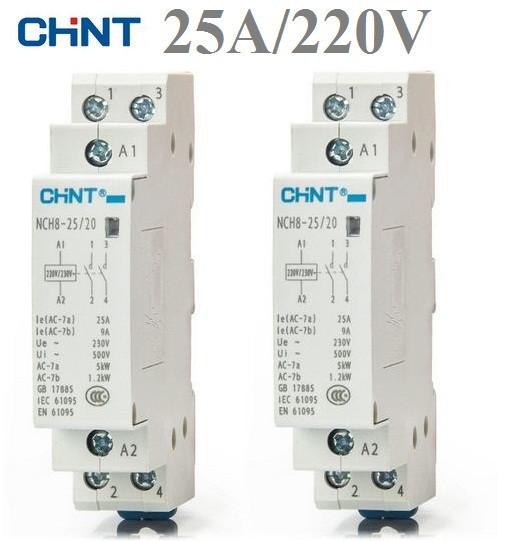 Bộ 2 khởi động từ ,contactor 1 pha chint nch8-25a