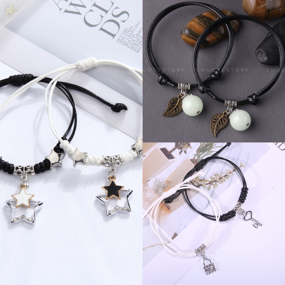 Vòng tay đôi nam nữ nhiều mẫu, lắc tay cho cặp đôi thời trang -