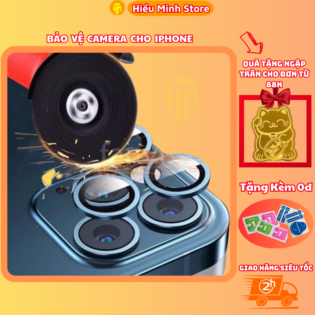Dán camera iphone 3 mắt riêng biệt viền nhôm chống rơi vỡ ip 11/ 11 Pro/ 11 Pro Max/ 12pro/ 12pro max/ 13 Promax