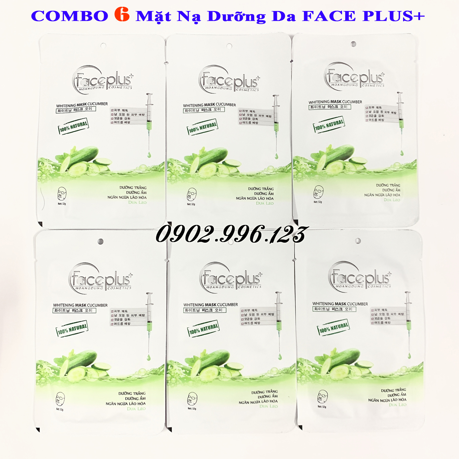 Combo 10 mặt nạ chiết xuất dưa leo faceplus