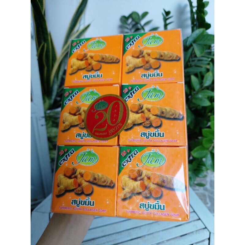 [HCM]Lốc 12 Cục Xà phòng nghệ JAM Turmeric Gluta Collagen Soap Thái Lan