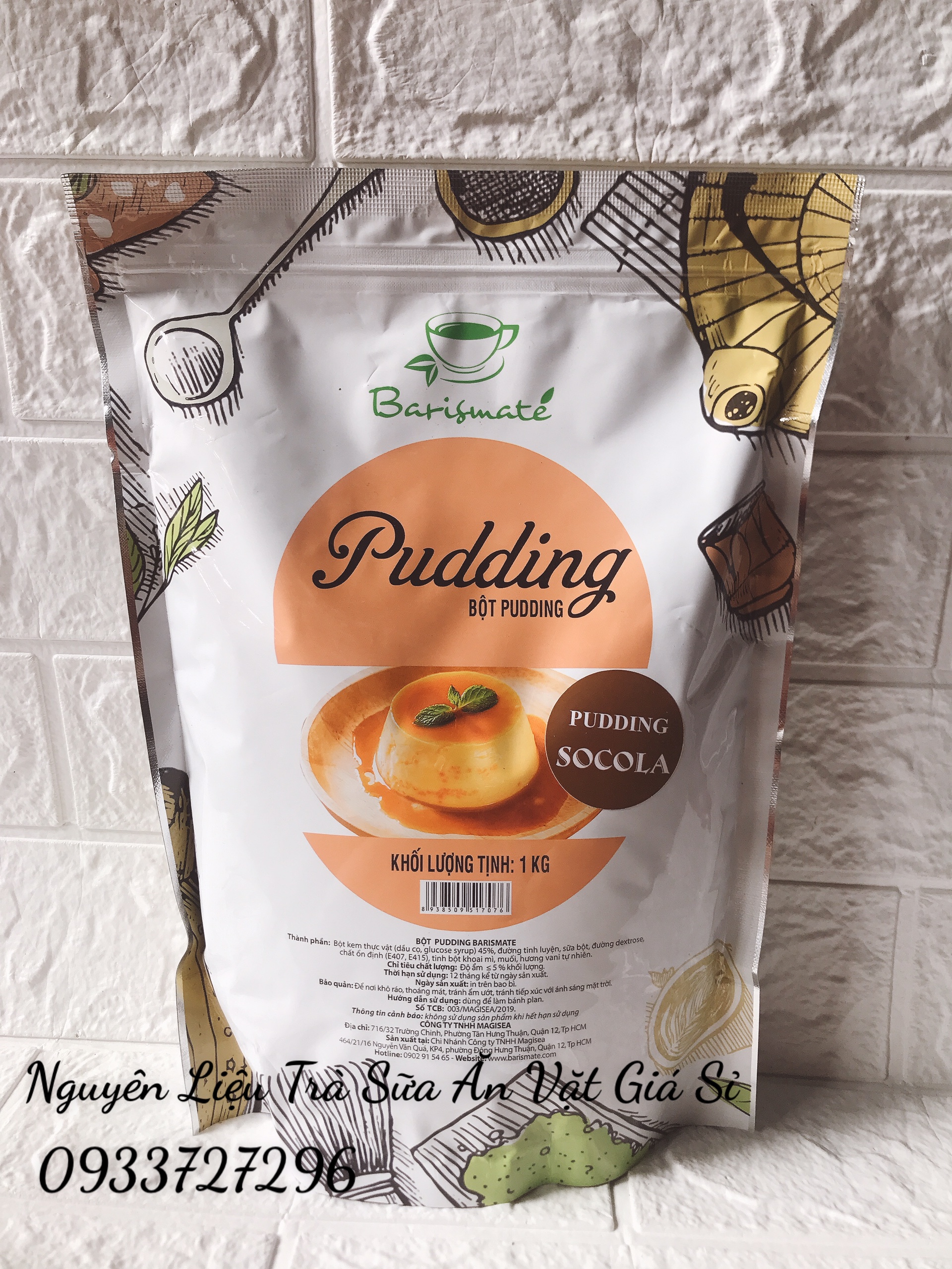 Bột pudding làm thạch/topping trà sữa tobee túi 500g khoai môn