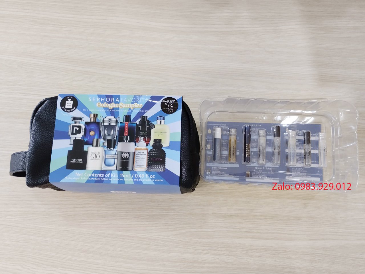 Set dùng thử 12 mẫu Vial Nước Hoa Nam kèm túi da