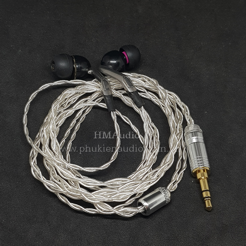 Dây tai nghe đồng mạ bạc ofc 1.0mm tết 4 - connetor mmcx/ 2pin 0.78mm/ a2dc/ im01/02/03/50/70