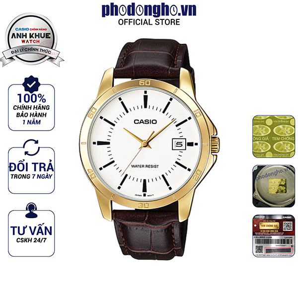 Đồng hồ nam dây da Casio Anh Khuê MTP-V004GL-7AUDF