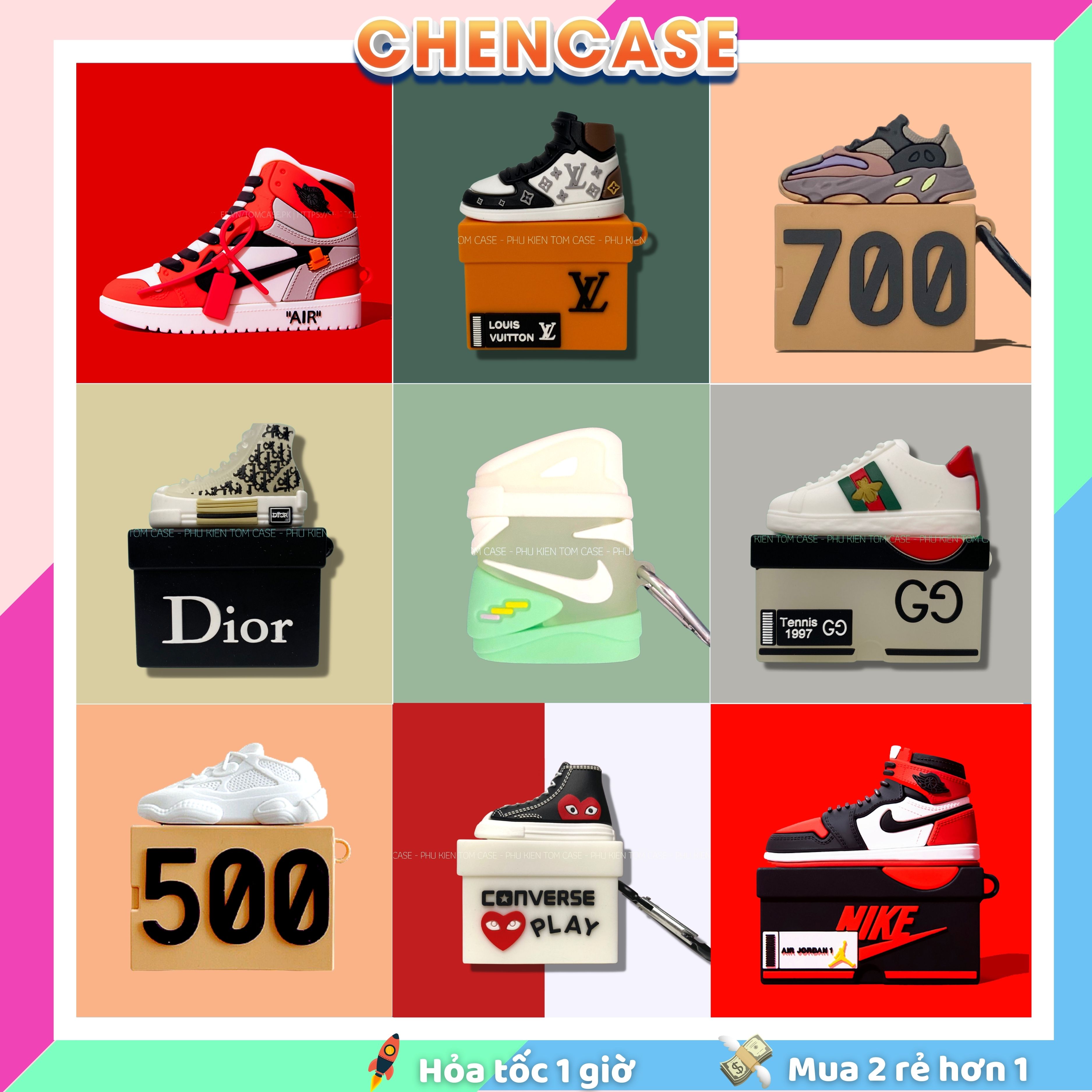 Case Airpods Pro/2/1/3, Bộ Sưu Tập Giày SNEAKER, Vỏ Bọc Bảo Vệ Hộp Đựng Tai Nghe Bluetooth Không Dây Airpod pro/2, Chống Va Đập Cực Tốt - CHEN CASE