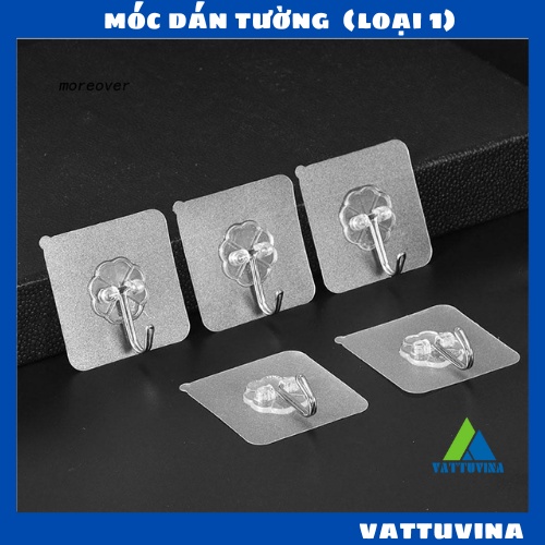 Combo 20 cái móc dán tường trong suốt siêu dính - vattuvina