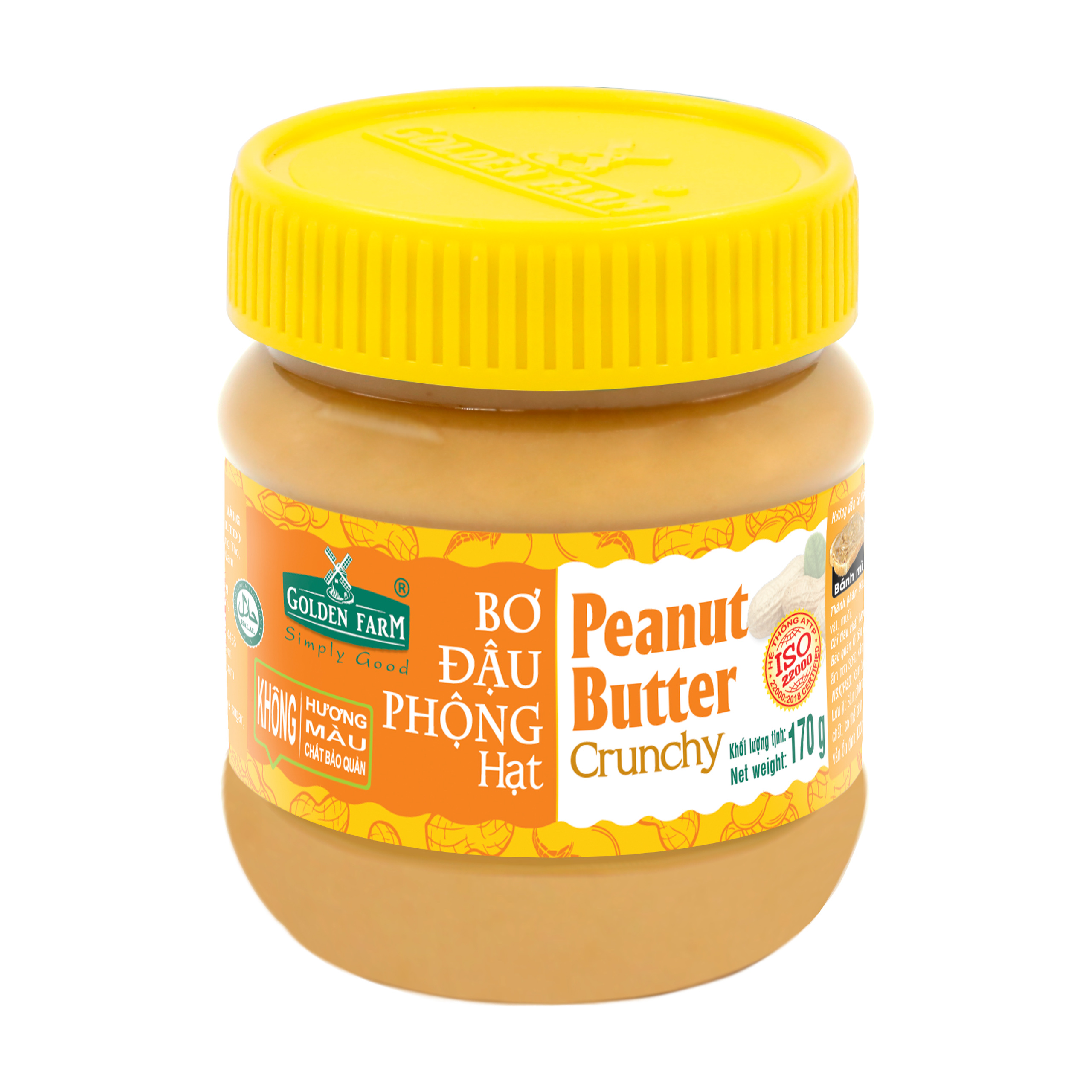 Bơ đậu phộng hạt golden farm 170g