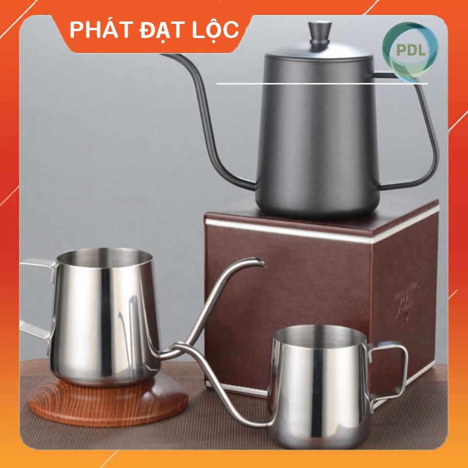 Ấm pha cà phê vòi dài bằng Thép Không Gỉ  inox 304 ☕ Phát Đạt Lộc ☕ ấm đủ loại kích cỡ thích hợp cho hầu hết không gian sống