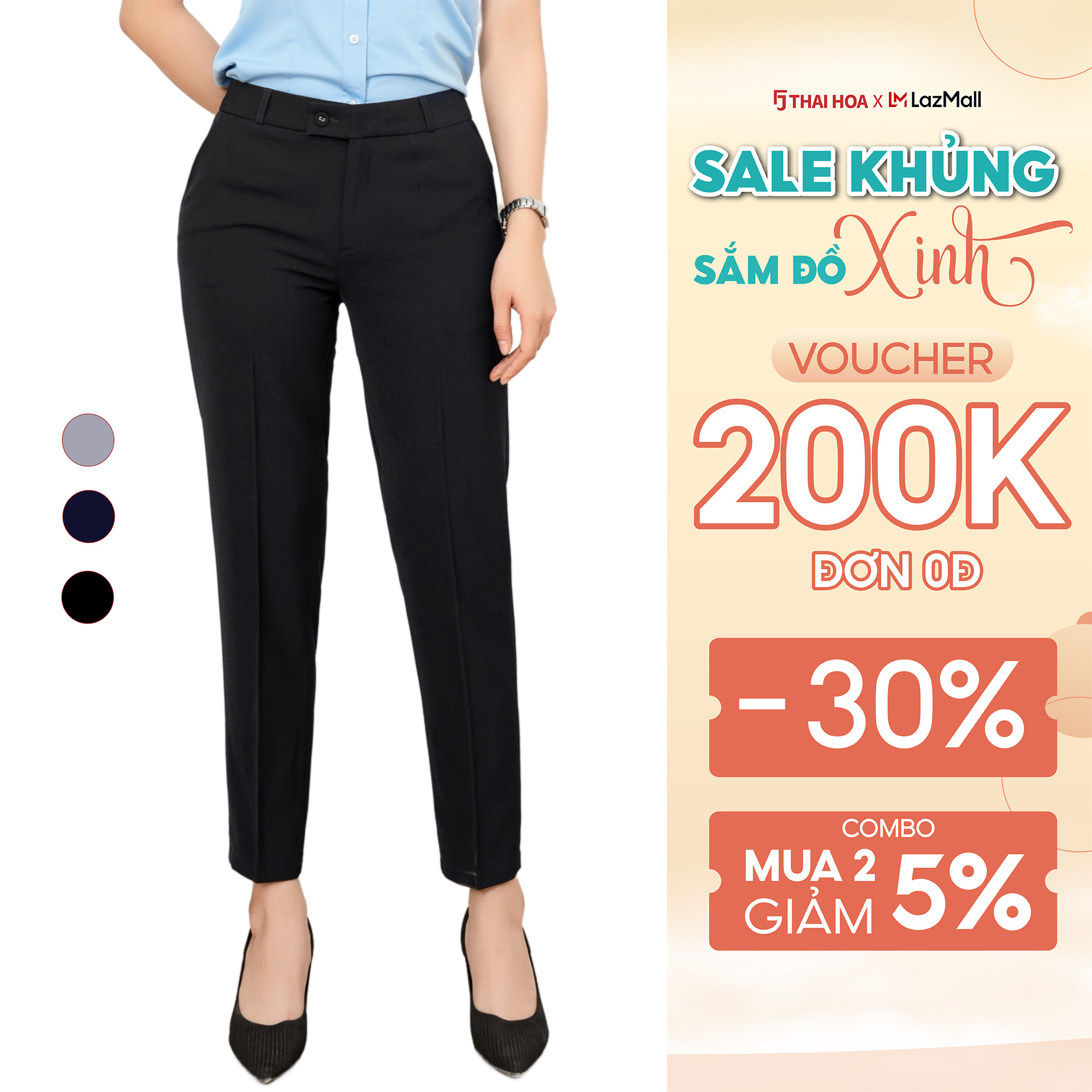 Quần tây nữ dài công sở thái hòa qaw1816-r12