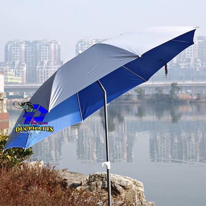 Ô dù che nắng mưa câu cá. hai màu, đường kính 1m8, gấp 45 độ !!!