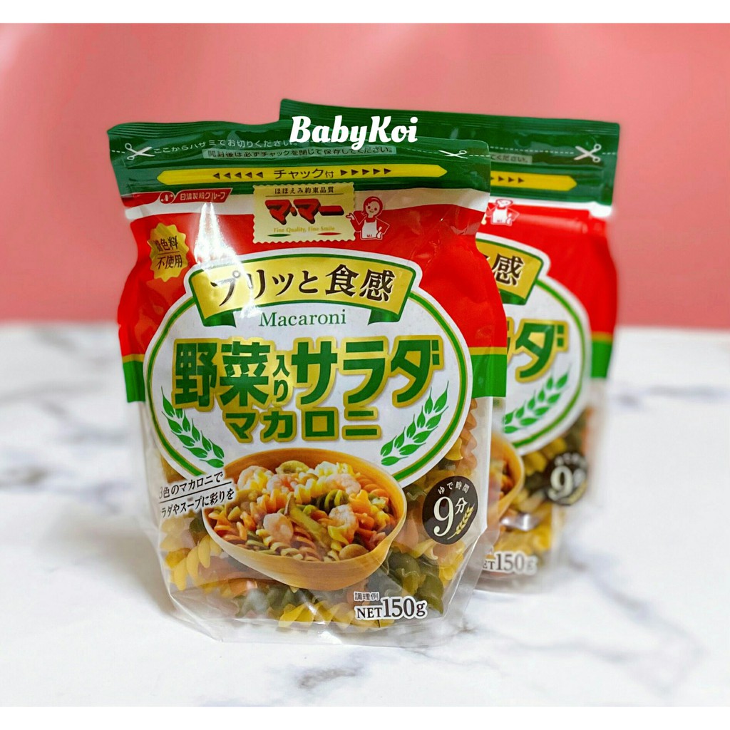 Nui xoắn rau củ Macaroni Nisshin Nhật cho bé từ 9m