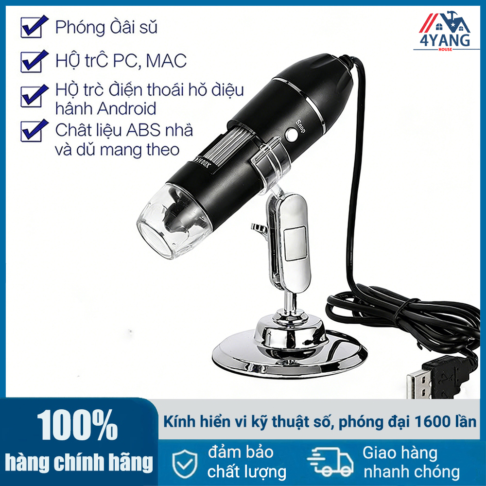 [Vận chuyển nhanh] Kính hiển vi kỹ thuật số LED 1600X 2MP 1080P 8 có thể điều chỉnh Kính lúp Micro USB Âm thanh nổi điện tử Nội soi USB cho điện thoại PC