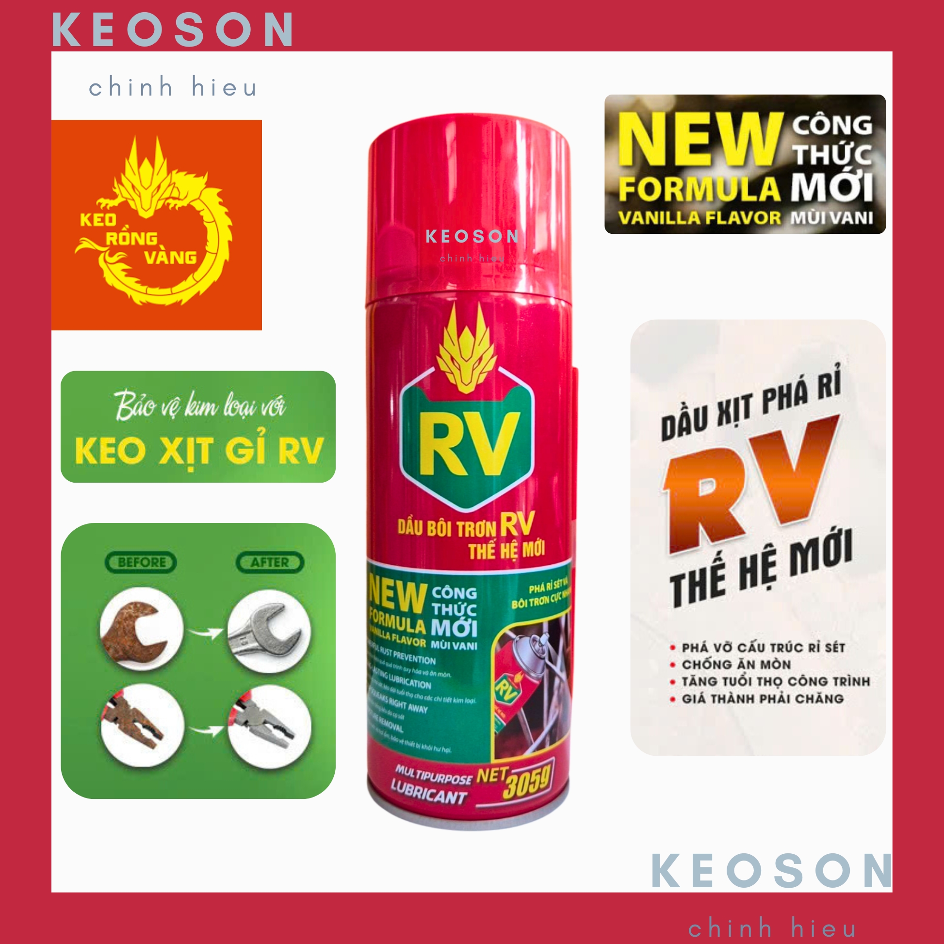 The new RV rust outlet sprays-ultra-fast rust removal, anti-corrosion, all-purpose lubrication | increase metal Life-305g Giá 75,990 Đồng*Miễn phí vận chuyển